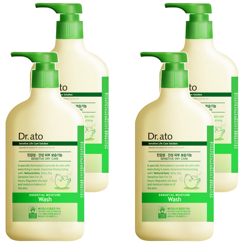 닥터아토 에센셜 모이스춰 워시 유아페이셜클렌져 마일드향, 500ml, 4개