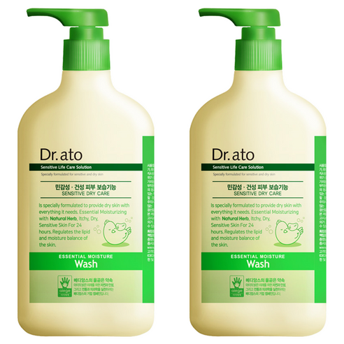 닥터아토 에센셜 모이스춰 워시 유아페이셜클렌져 마일드향, 500ml, 2개