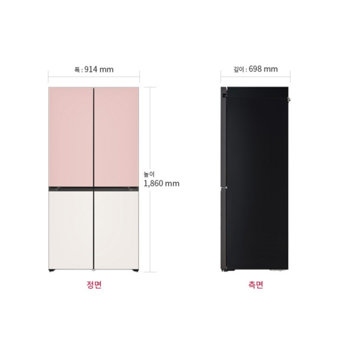 세련된 디자인과 뛰어난 성능을 갖춘 LG 디오스 냉장고