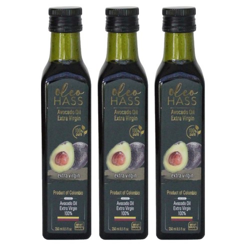 HASS 엑스트라 버진 아보카도 오일, 250ml, 3개