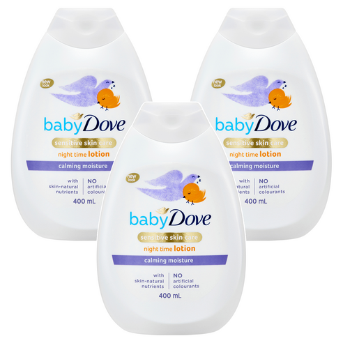 베이비도브 카밍 모이스처 바디로션, 400ml, 3개