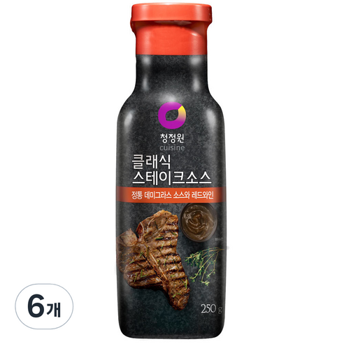청정원 클래식 스테이크소스, 6개, 250g