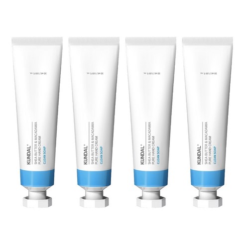 쿤달 시어버터 앤 마카다미아 퓨어 핸드크림 클린솝, 50ml, 4개