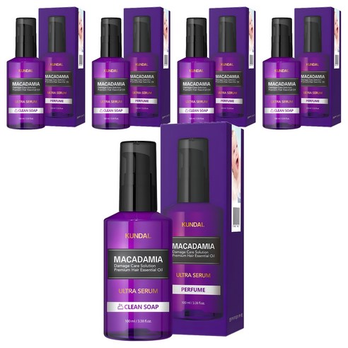 쿤달 울트라 헤어세럼 클린솝향, 100ml, 5개