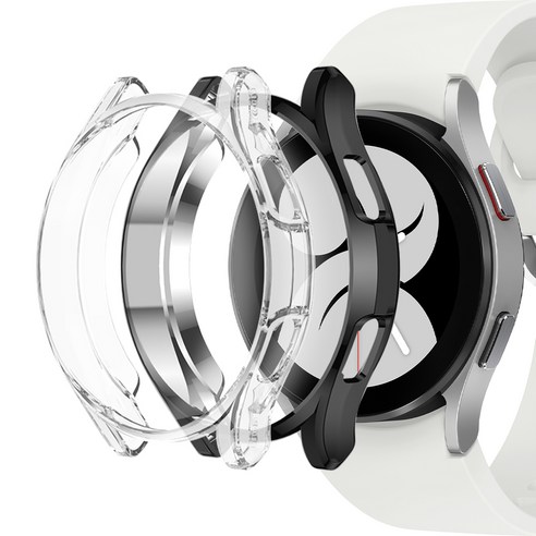 누아트 풀커버 케이스 44mm 2개입, 블랙, 투명