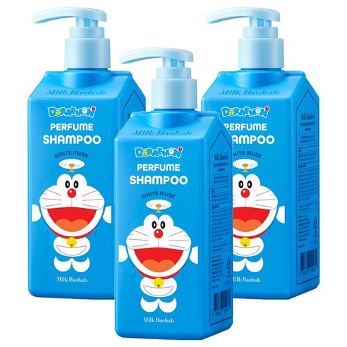 밀크바오밥 퍼퓸 샴푸 화이트머스크향 도라에몽 에디션 랜덤발송, 3개, 300ml