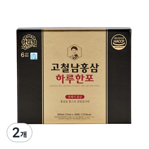 고철남홍삼 하루한포 홍삼 스틱, 300ml, 2개