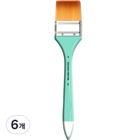 어썸페인팅 다용도 백붓 배경붓 납작붓 넓은붓 LONG WIDE, 4호(60mm), 6개