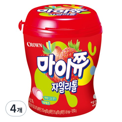 크라운 마이쮸 용기 딸기, 110g, 4개
