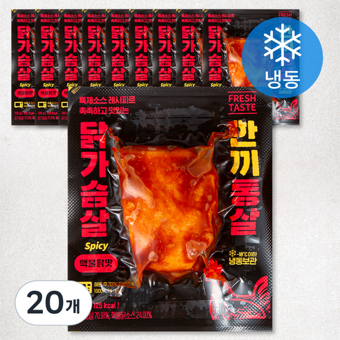 한끼통살 통살 닭가슴살 핵불닭맛 (냉동), 100g, 20개