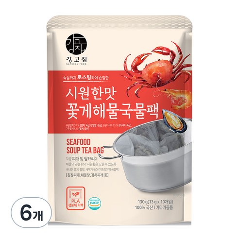 강고집 꽃게 해물 국물팩 10p, 130g, 6개