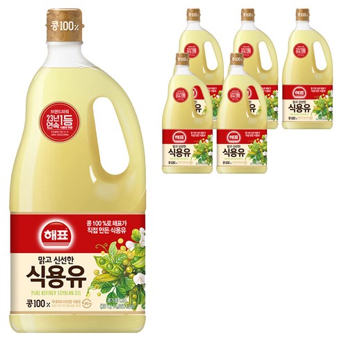 해표 콩기름 식용유, 1.8L, 6개