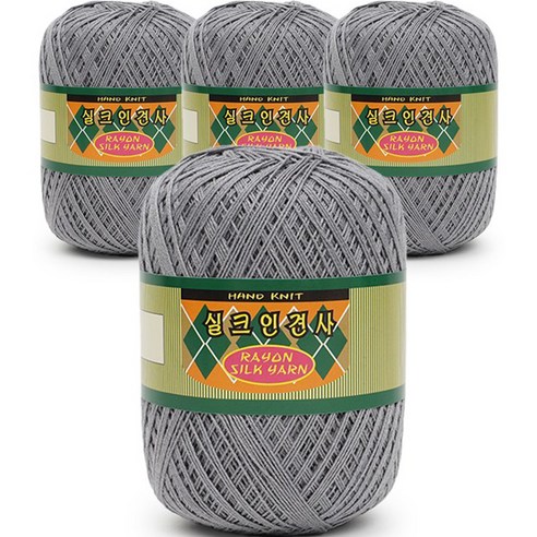 필립섬유 쎄비 실크 인견사 뜨개실 90g x 4p, 856 회색, 4개