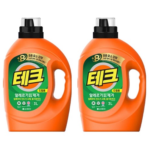 [비건라이프] 테크 알레르기 원인물질 제거 드럼용 액상세제 본품, 3L, 2개