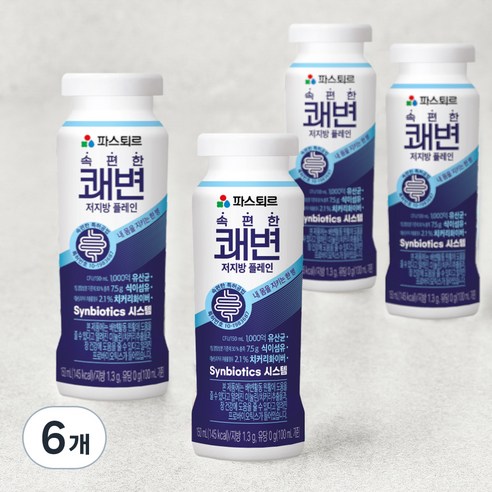 파스퇴르 속편한 쾌변 저지방 플레인 요구르트, 150ml, 4개입, 6개