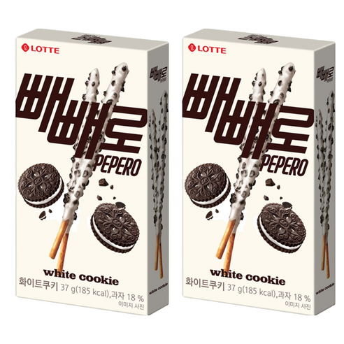 빼빼로 화이트쿠키, 37g, 2개