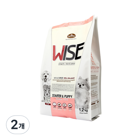 데이스포 자견용 와이즈 스타터 앤 퍼피 건식 사료, 1.2kg, 2개
