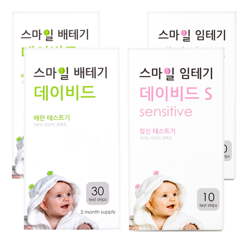 스마일랩 스마일 데이비드 배란테스트기 30p + 스마일 임신테스트기 S 10p, 2세트