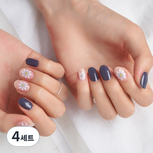 넬로 팔레트 젤 네일 스티커, 엘더플라워, 4세트