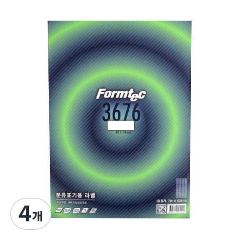 폼텍 분류표기용 전산라벨 LQ-3676 40 x 14 mm 20p, 76칸, 4개