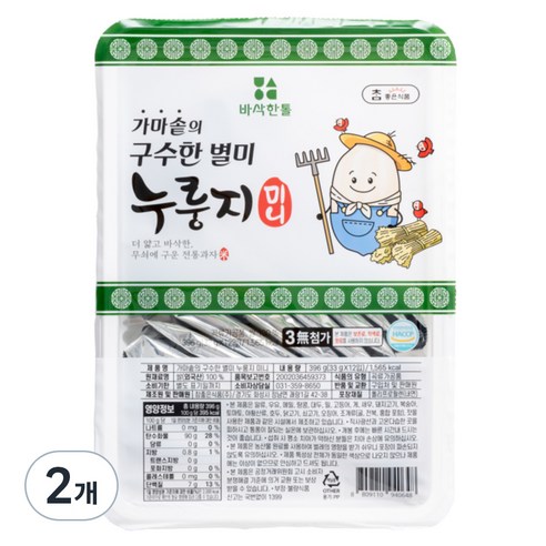 참좋은식품 가마솥의 구수한 별미 누룽지 미니 12p, 396g, 2개