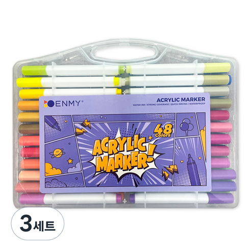 투코비 ENMY 수성 아크릴 다용도 마카 48색 세트, 3세트
