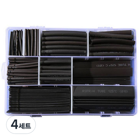 어반카 블랙 열수축 튜브 385p 세트 + 휴대용케이스, 4세트