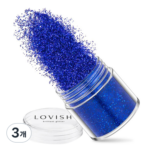 러비쉬 프리미엄 네일 글리터 10g, LVS-018 스피넬블루, 3개