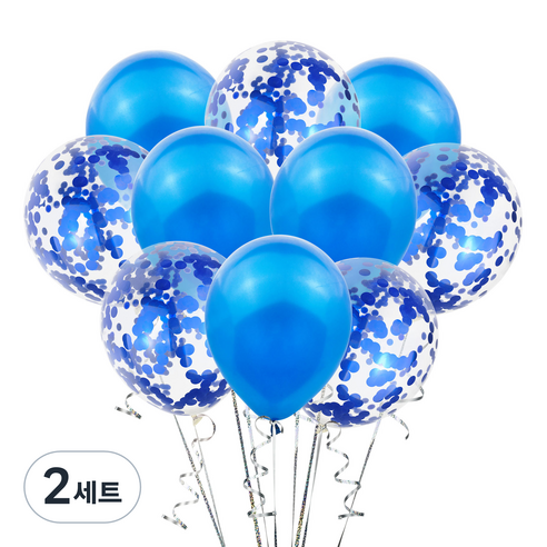 그래다다 파티 장식 풍선 10p 세트, 블루, 2세트