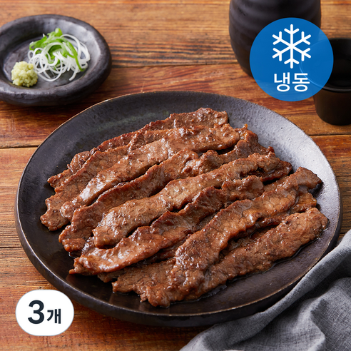 야끼니꾸 양념 꽃갈비살 구이용 (냉동), 3개, 400g