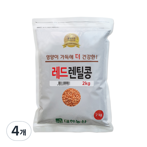 대한농산 레드렌틸콩, 2kg, 4개