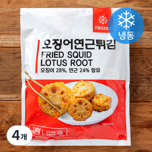 농우 오징어 연근 튀김 (냉동), 1kg, 4개