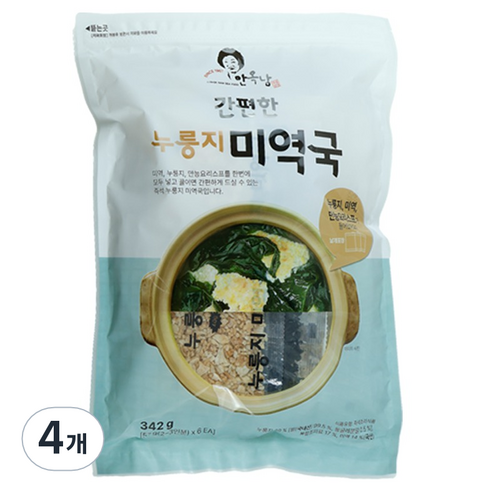 안옥남 누룽지 미역국, 4개, 342g