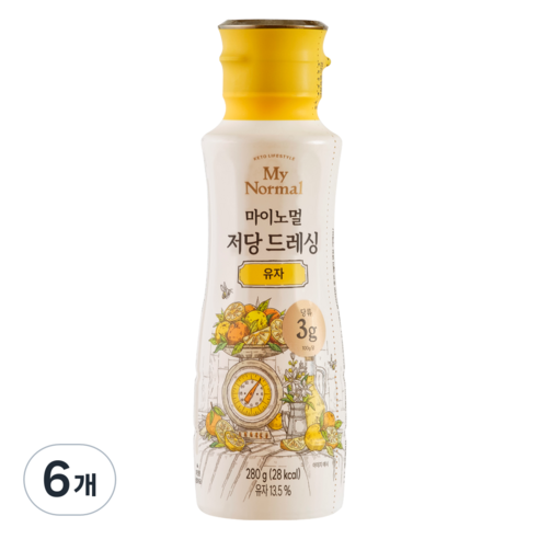 마이노멀 저당 저칼로리 드레싱 유자, 280g, 6개