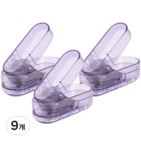 DELI 누사인 투명 원터치 미니 펀치 NS088S, 퍼플, 9개