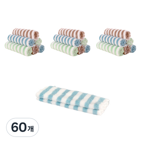 모두요기 부드러운 양면 컬러 스트라이프 행주 랜덤발송, 60개