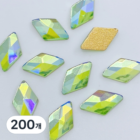메이브라운 네일스톤 대용량 다이아 6 x 10 mm, 오로라그린, 200개
