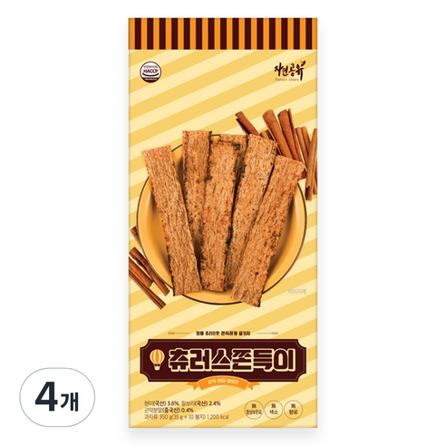 자연공유 츄러스 쫀득이 10p, 4개, 350g