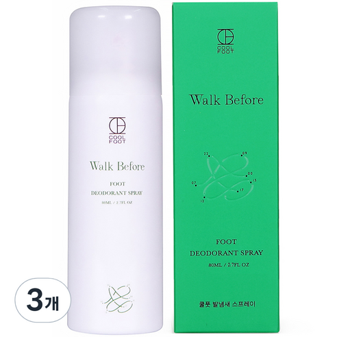 쿨풋 발냄새 풋스프레이, 1개입, 3개, 80ml