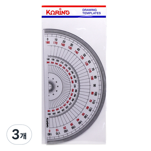 코링 템플레이트 반원 분도기 18cm K-1800, 3개