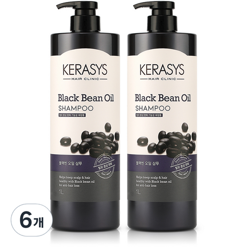 케라시스 블랙빈오일 탈모 증상 완화 샴푸, 1L, 6개