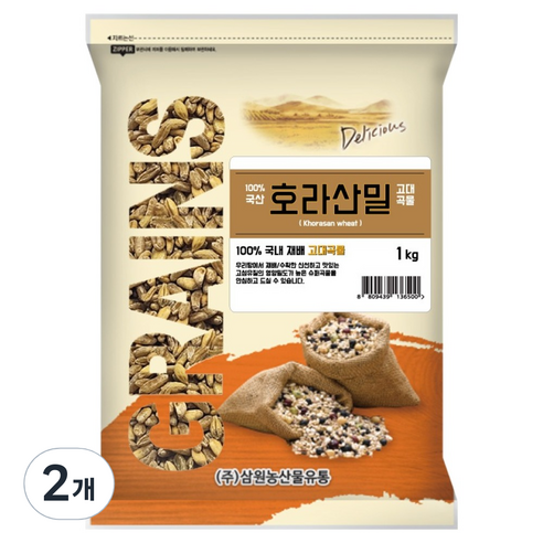 삼원농산 국산 호라산밀, 2개, 1kg