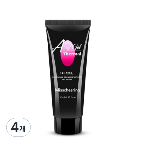 스위스녹스 셀프 네일 인조 손톱 연장 재료 온도 열 반응 폴리젤 15ml, 로즈, 4개
