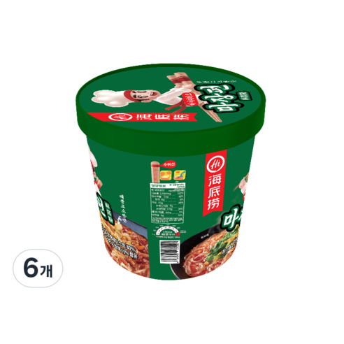 하이디라오 마장펀 누들컵 130g, 6개