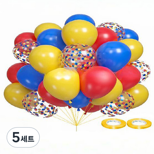 만들하비 컨페티 풍선 세트, 옐로우블루, 5세트