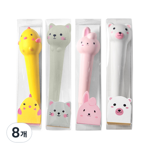말랑말랑 스퀴시 중성펜 0.5mm, 랜덤발송, 8개