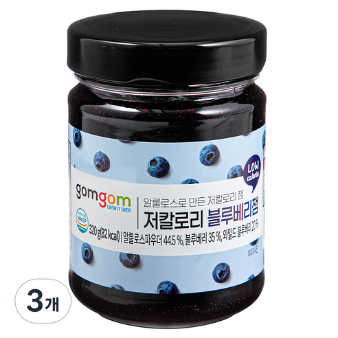 곰곰 저칼로리 블루베리잼, 320g, 3개