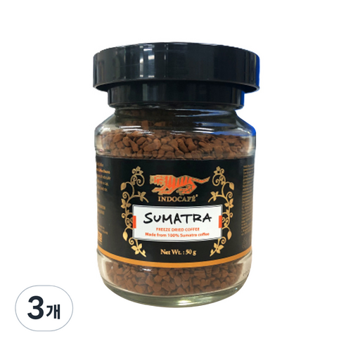 수마트라 인도카페 동결 건조 원두커피 50g, 1개, 3개