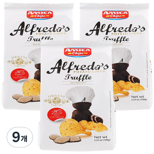 아미카칩스 알프레도 트러플 감자칩, 100g, 9개