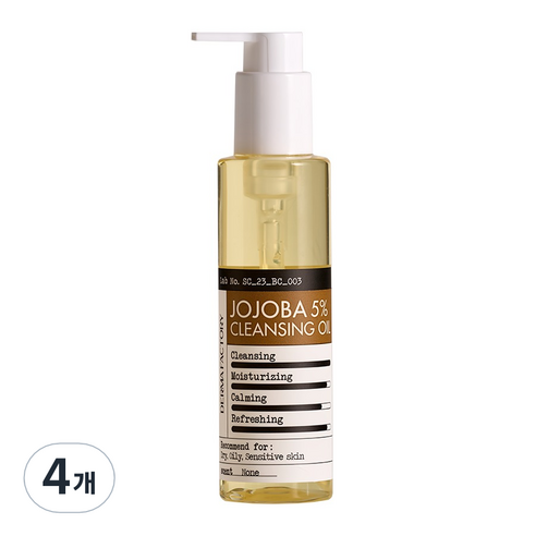 더마팩토리 호호바 5% 클렌징 오일, 4개, 150ml